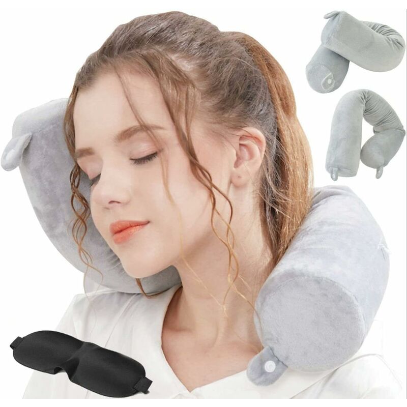 foto del prodotto fortuneville cuscino da viaggio cuscino di supporto in memory foam per collo, mento, vita e gambe ottimo per viaggiare a casa, aereo, autobus,