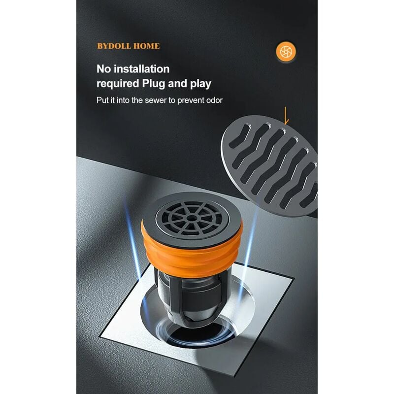 foto del prodotto fortuneville deodorante scarico a pavimento nucleo tappo di scarico per doccia in silicone anti insetto anti odore trappola per capelli trappola