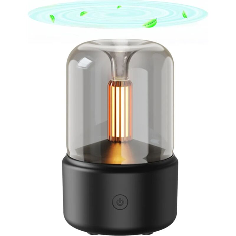 immagine 0 del prodotto fortuneville diffusore di aromi a forma di candela da 120 ml umidificatore a nebbia bianca calda diffusore di oli essenziali a luce notturna