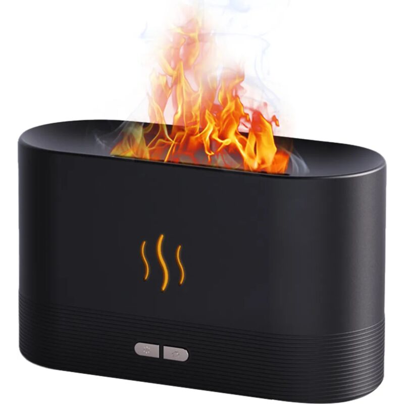 foto del prodotto fortuneville diffusore umidificatore, 0,18 l, diffusore di aromi 2 in 1, umidificatore d aria, nebbia di fiamma con 2 luci notturne di luminosit ,