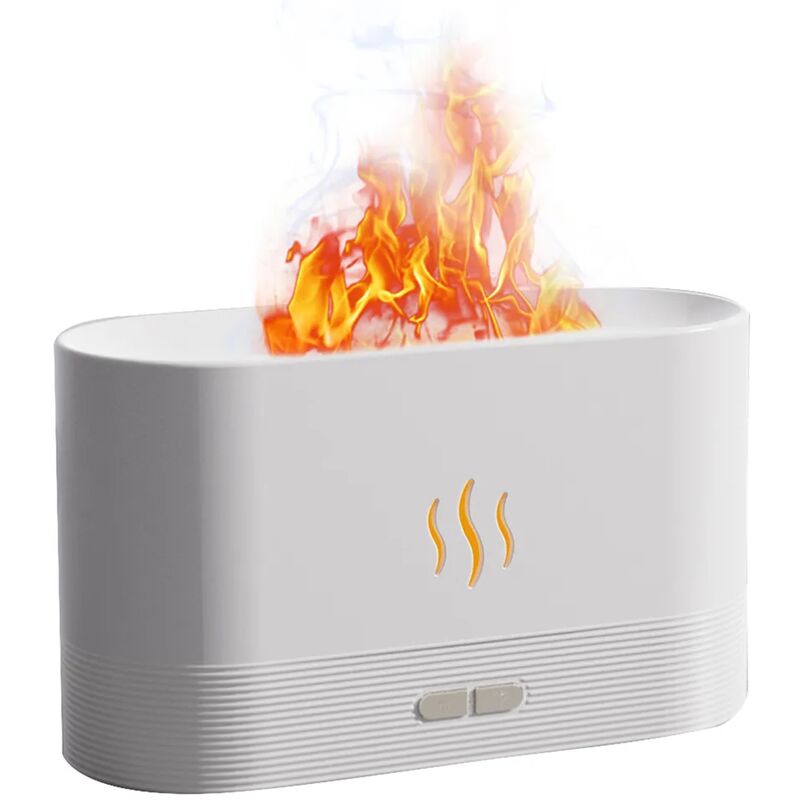 foto del prodotto fortuneville diffusore umidificatore, 0,18 l, diffusore di aromi 2 in 1, umidificatore d aria, nebbia di fiamma con 2 luci notturne di luminosit ,