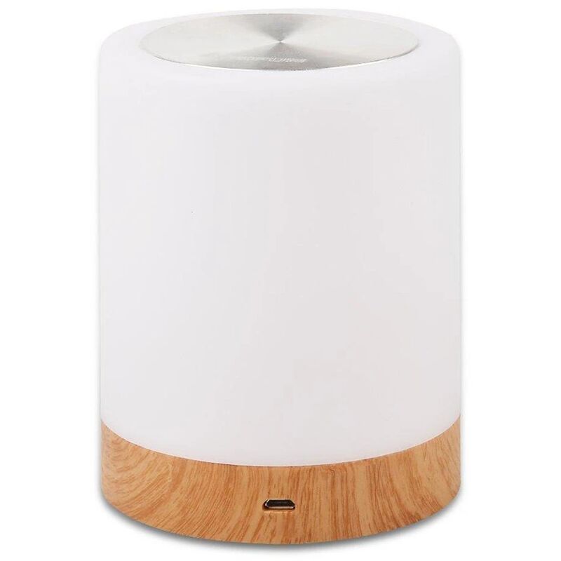 foto del prodotto fortuneville dimmerabile colorato led creativo venatura del legno lampada da notte ricaricabile lampada da comodino lampada d atmosfera lampada