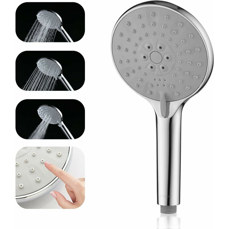 foto del prodotto fortuneville doccetta con 3 tipi di getto doccia a pioggia con funzione autopulente, attacco g 1 2, installazione rapida, abs, per casa e bagno