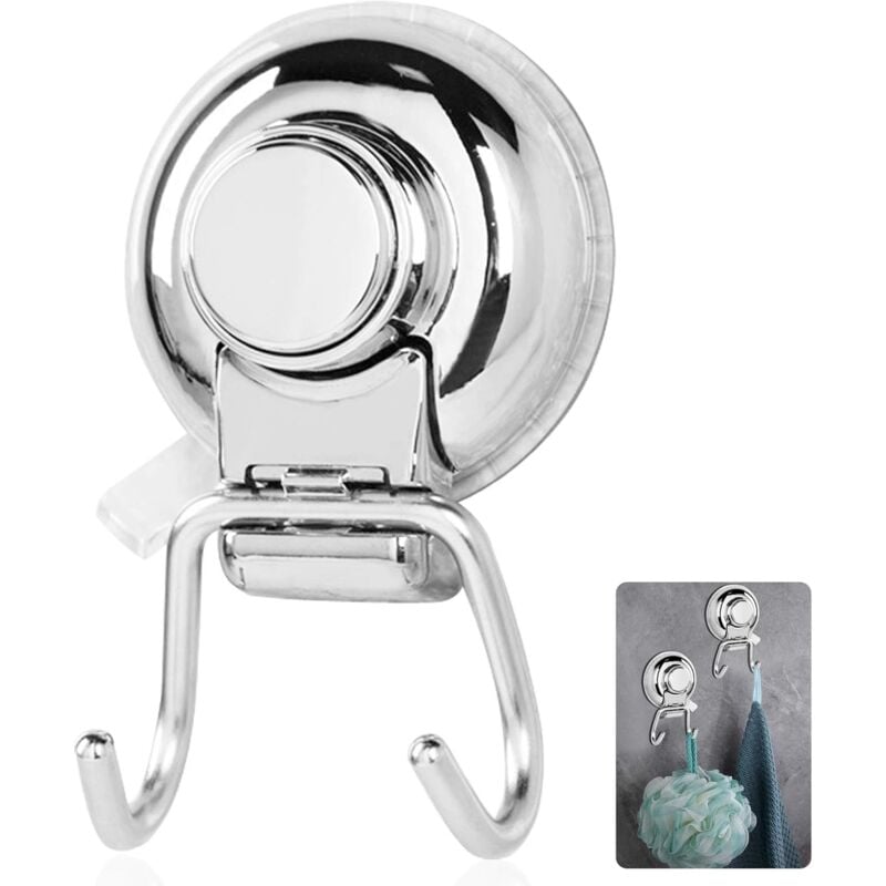 foto del prodotto fortuneville doppio gancio con sistema a ventosa, in acciaio inox per bagno e cucina