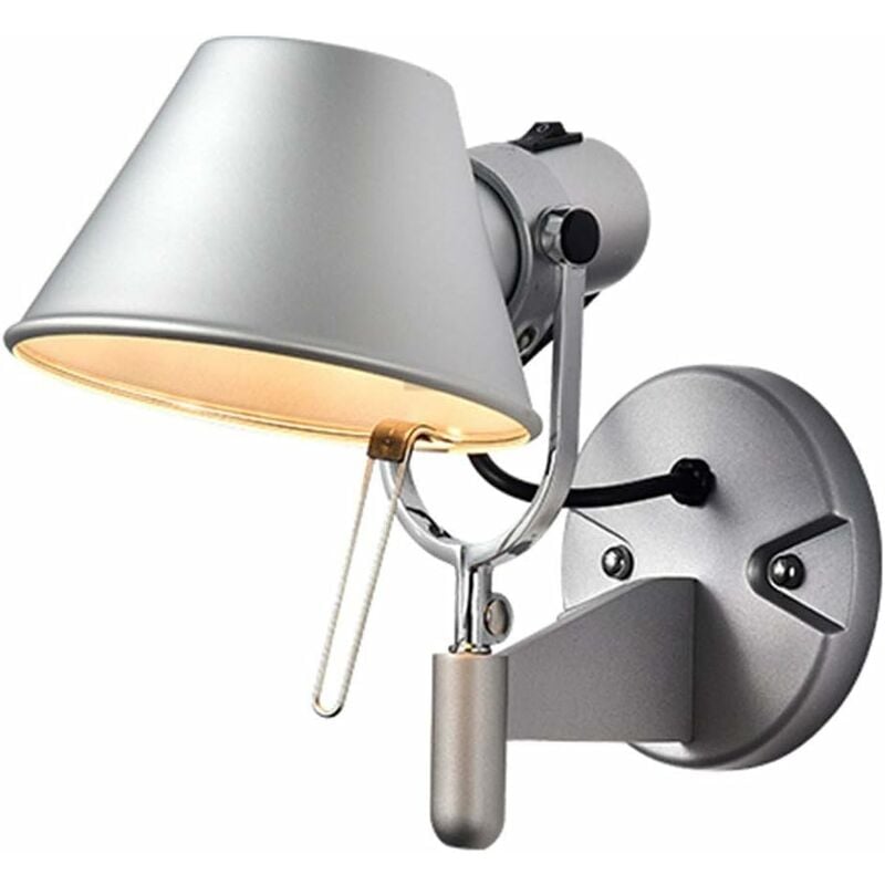 foto del prodotto fortuneville e27 applique da parete industriale lampade da lettura orientabili da parete applique da parete in metallo nero lampada da comodino per