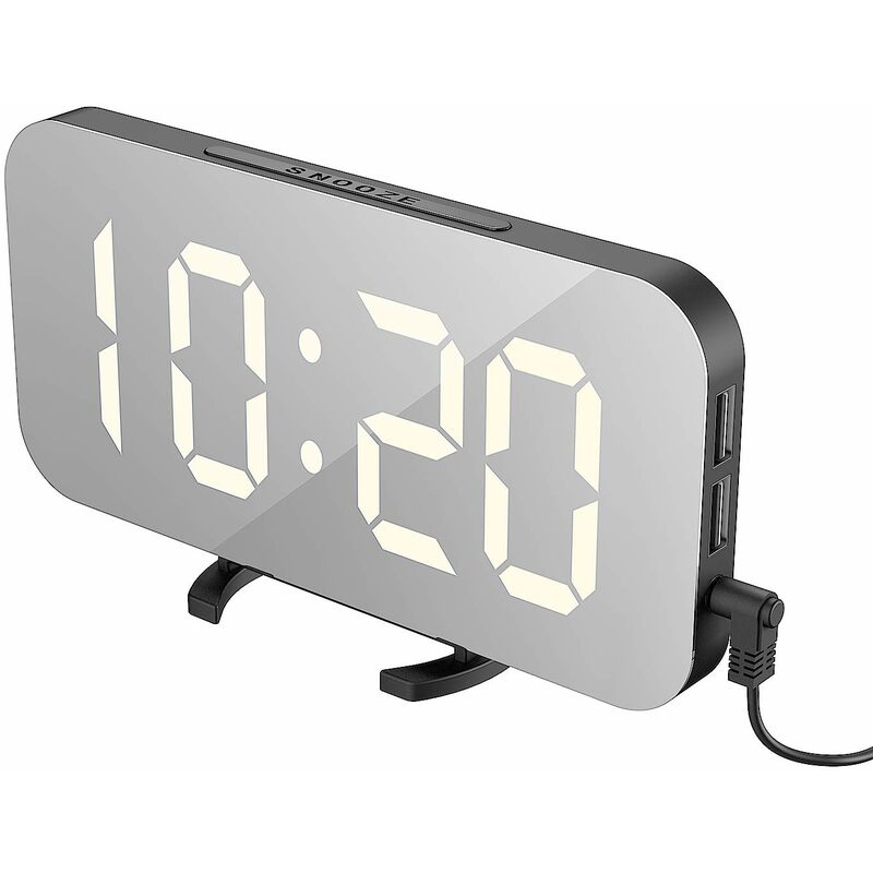 immagine 0 del prodotto fortuneville extsud sveglia digitale con display a specchio orologio sveglia elettronica con luce notturna grande led schermo 12 24h funzione