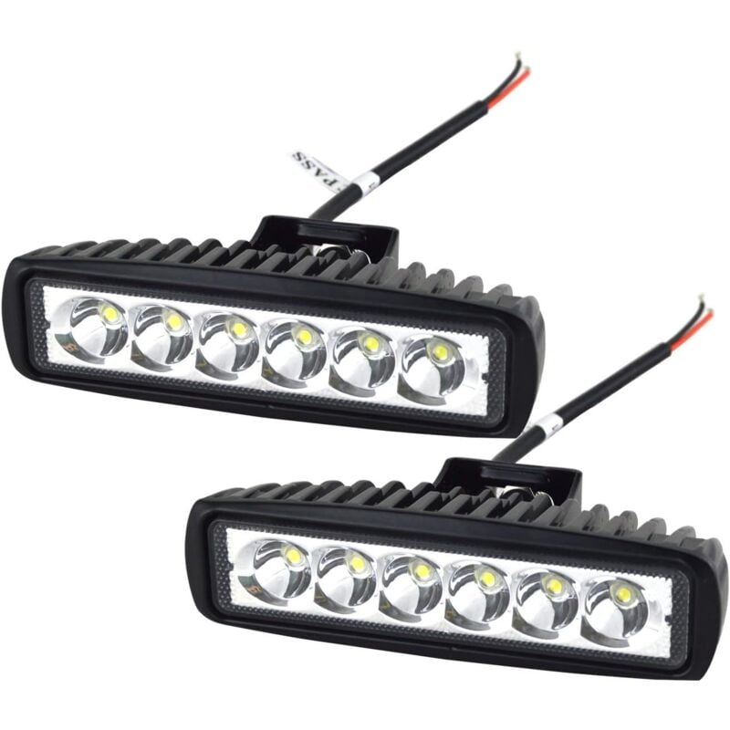 foto del prodotto fortuneville faretto da lavoro a led 2 pezzi 12v 18w faretto a led per auto impermeabile ip67 faretto a led fendinebbia per moto auto camion