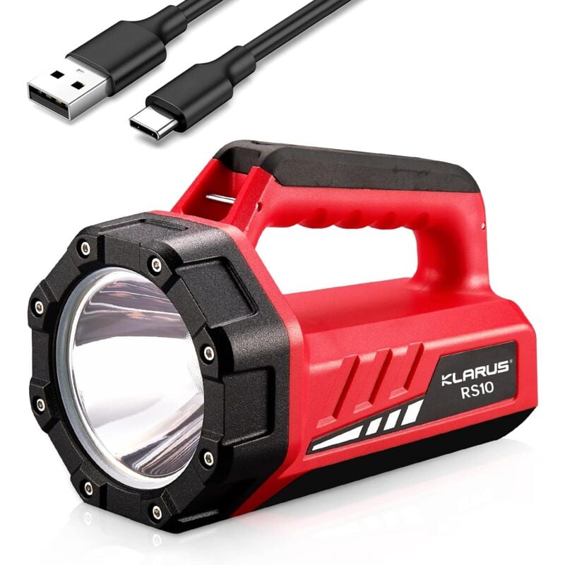 foto del prodotto fortuneville faretto portatile ricaricabile rs10 800 lumen faro di ricerca con luce cob bianca rossa 8000mah power bank 7 modalit di illuminazione