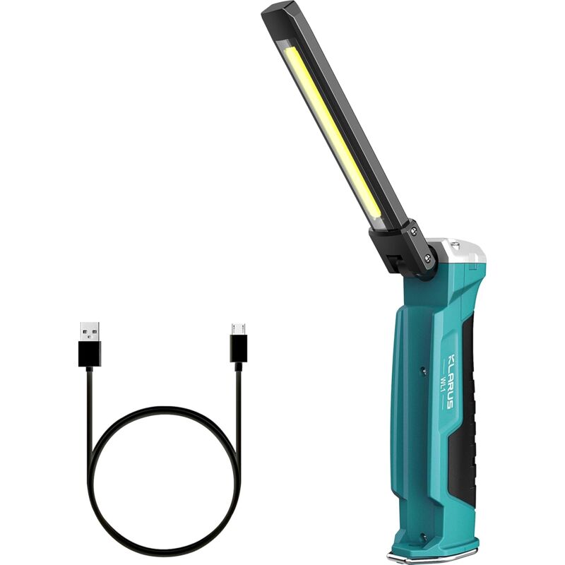 foto del prodotto fortuneville faro da lavoro a led, faro da lavoro cob ricaricabile da 550 lumen con base magnetica e gancio, ruotabile di 180 pieghevole di 180 