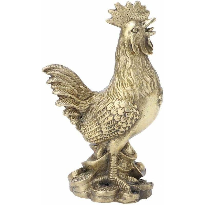 foto del prodotto fortuneville feng shui fortunato gallo di pollo in ottone decorazione che significa fortuna e ricchezza segno zodiacale