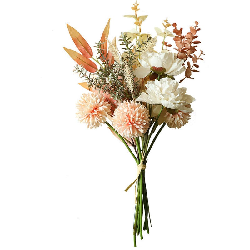 foto del prodotto fortuneville fiori artificiali piante bouquet di fiori di ortensia in finta seta per la composizione di matrimoni a casa composizioni floreali,