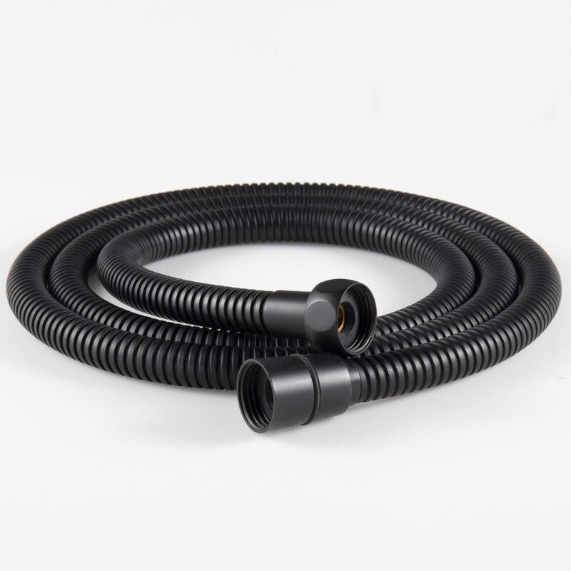 foto del prodotto fortuneville flessibile doccia di ricambio in acciaio inossidabile 304 con raccordi in ottone. tubo doccia per camper. 1,5 m 59 in nero