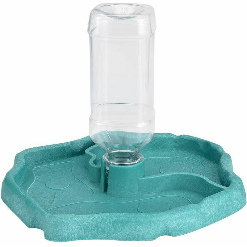foto del prodotto fortuneville fontana per rettili, fontana per tartarughe, accessorio per mangiatoia per tartarughe 2 in 1 ciotola per dispenser di alimenti in