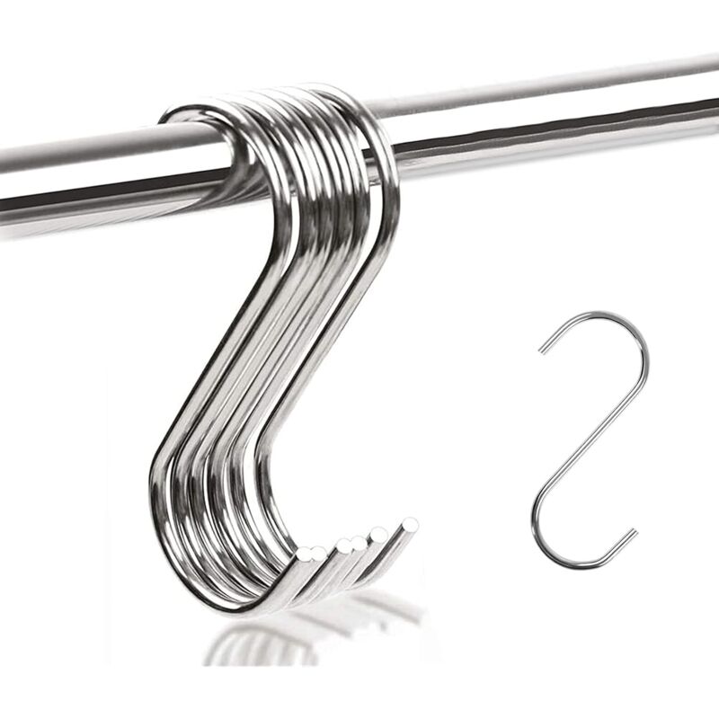 foto del prodotto fortuneville ganci a s 10 pezzi , ganci in metallo a forma di s, gancio multifunzione, per cucina, bagno, camera da letto e ufficio argento 