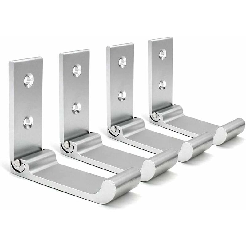 foto del prodotto fortuneville ganci appendiabiti, 4 pezzi appendiabiti da parete, gancio pieghevole, lega di alluminio, con viti, per bagno cucina camera da letto
