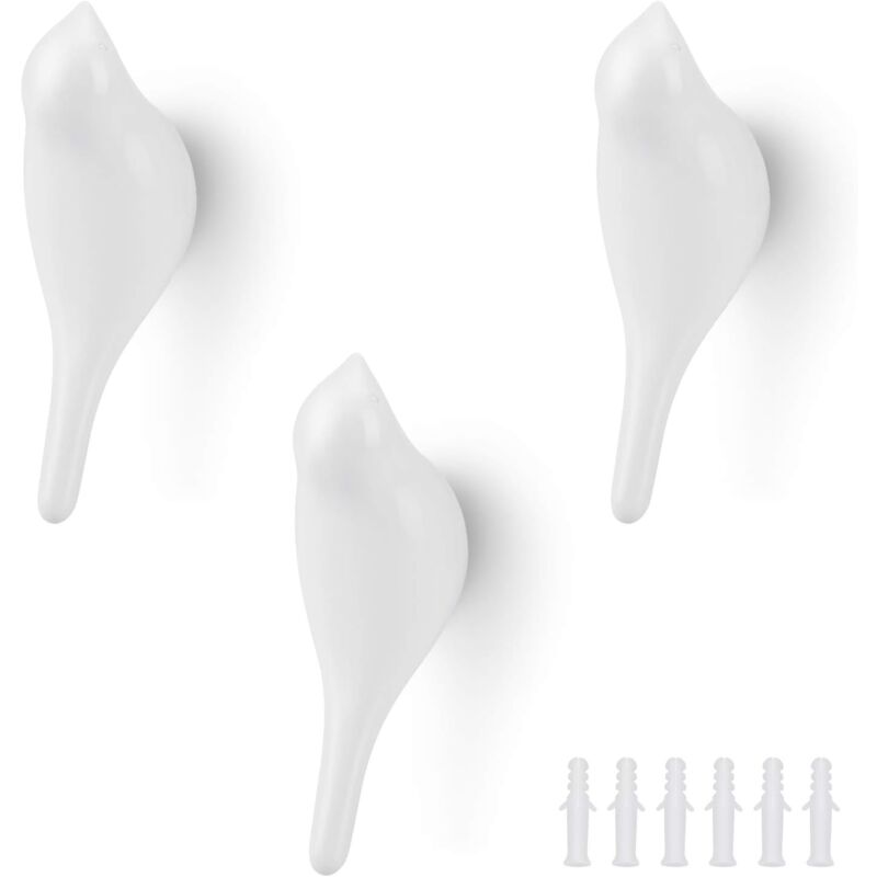 foto del prodotto fortuneville ganci appendiabiti, ganci da parete a forma di uccello, ganci decorativi per soggiorno, ganci appesi, cappello, 3 pezzi