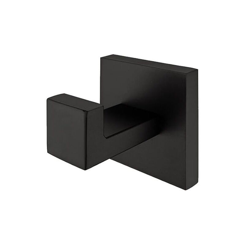 foto del prodotto fortuneville gancio per asciugamani nero in acciaio inossidabile 304, accessori da bagno quadrati di lusso moderni cromati