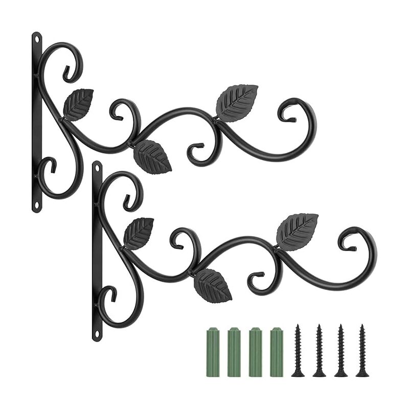 foto del prodotto fortuneville gancio per cesto appeso, 2 pezzi gancio da parete in alluminio vintage con viti per vaso per piante lanterna giardino balcone