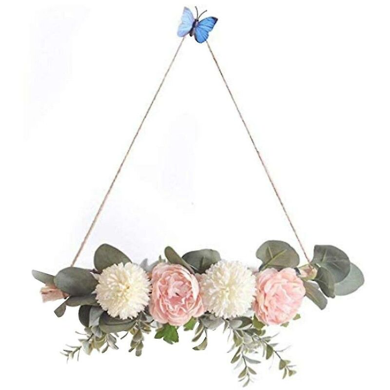 foto del prodotto fortuneville ghirlanda di fiori artificiali cerchio appeso ghirlanda di peonia decorazione retr in seta fintafiori artificiali e secchi
