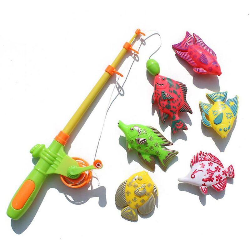foto del prodotto fortuneville giocattoli da pesca, 7 pezzi modelli di canne da pesca magnetiche gioco di cattura giocattoli da bagno per bambini