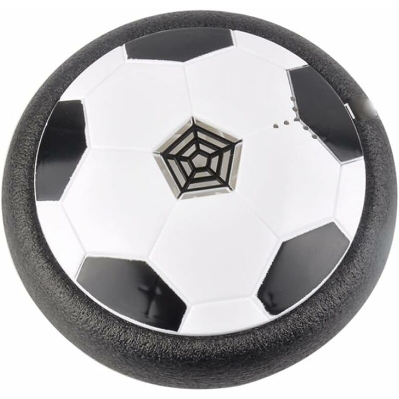 foto del prodotto fortuneville giocattolo aereo da calcio aerodinamico con luce led, luce musicale, giocattolo giocatore 1pc nero, cerchio bordo nero ricaricabile 