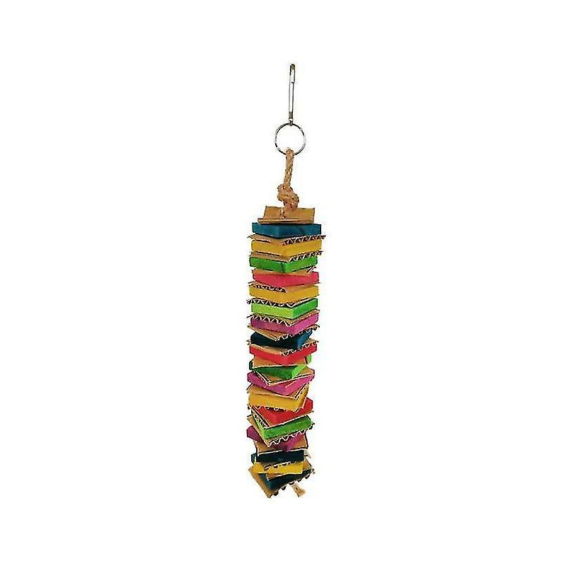 foto del prodotto fortuneville giocattolo del pappagallo dell uccello building blocks giocattolo da masticare per arrampicata da masticare, cartone quadrato in legno