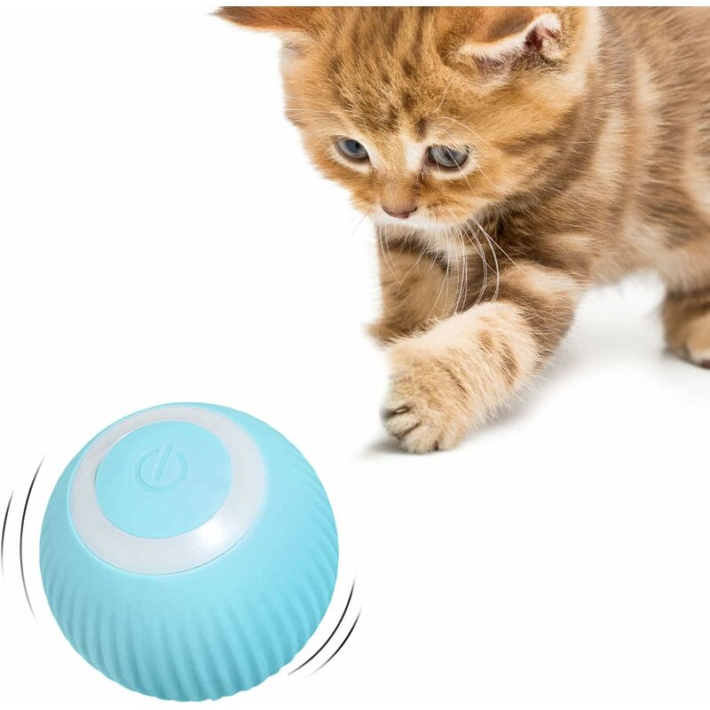 foto del prodotto fortuneville giocattolo interattivo per gatti con palla con luce a led, giocattolo interattivo per gatti con rotazione automatica a 360 gradi,