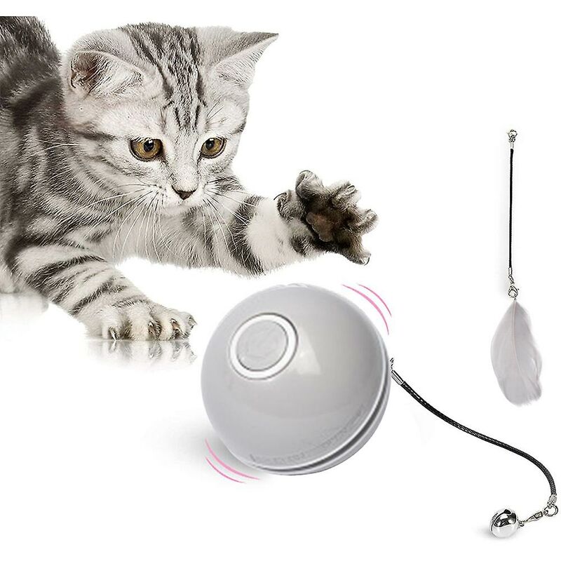 foto del prodotto fortuneville giocattolo interattivo per gatti da interno, giocattolo per gattini a rotazione automatica, luce led a colori rotante incorporata,