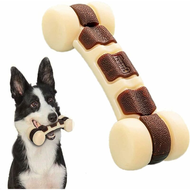 foto del prodotto fortuneville giocattolo per cani indistruttibile, osso da masticare per cani, sapore di manzo, per addestramento e pulizia dei denti, per cani medi
