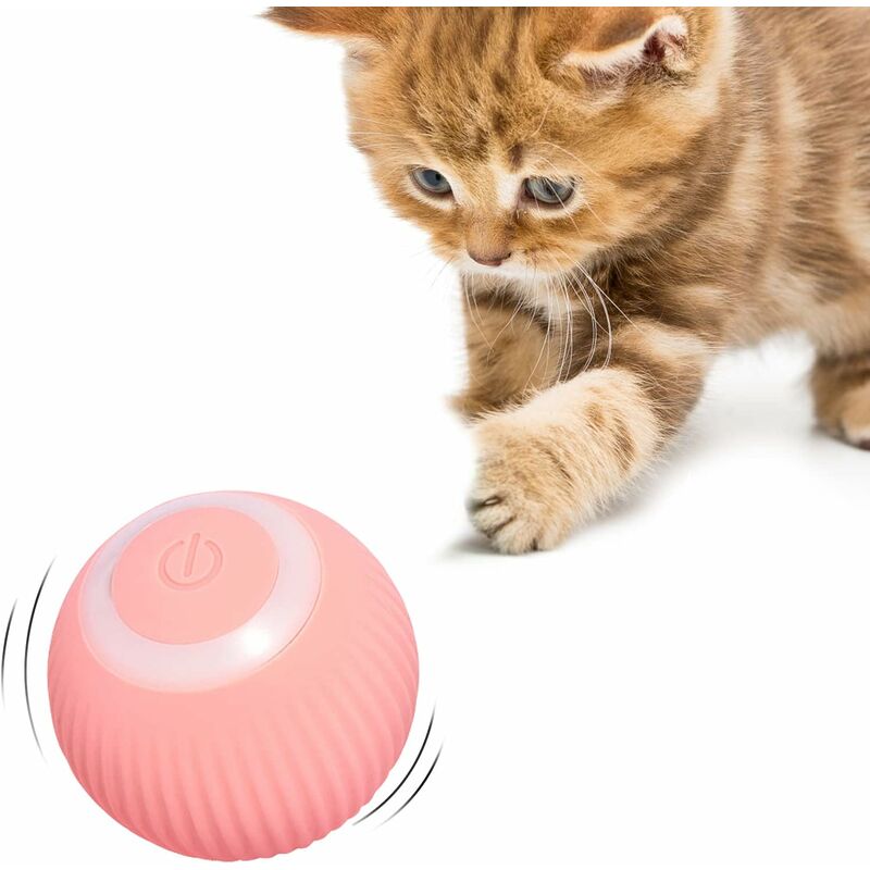 foto del prodotto fortuneville gioco interattivo per gatti con pallina per gatti con luce a led, 1 pezzo rolling ball rosa 