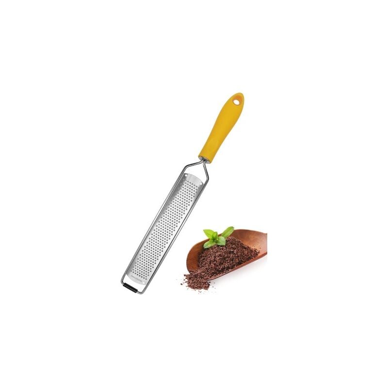 foto del prodotto fortuneville grattugia manuale per agrumi e formaggio parmigiano, limone, zenzero, aglio, noce moscata, cioccolato lama in acciaio inossidabile