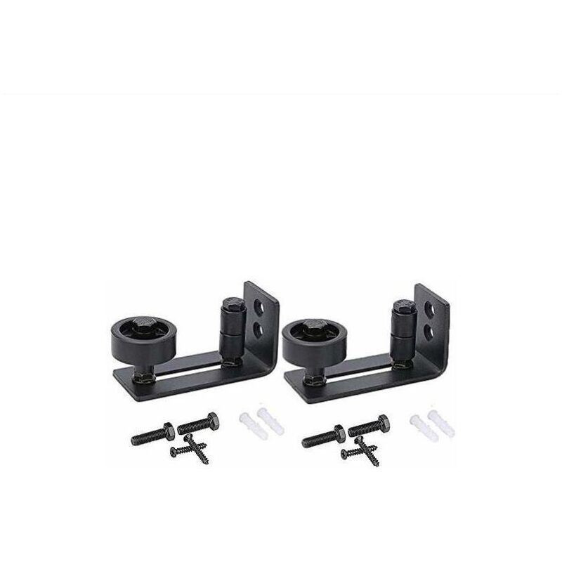 foto del prodotto fortuneville guida per porta scorrevole per fienile per impieghi gravosi, design inferiore a filo in acciaio al carbonio nero 8 in 1, pannello per