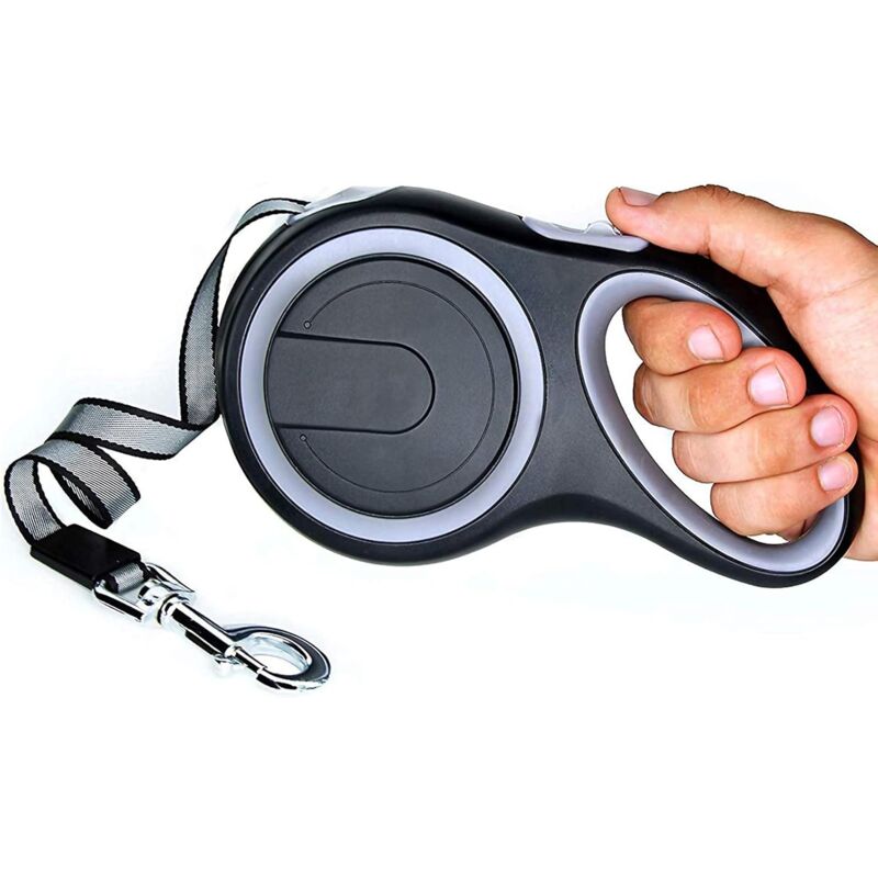 foto del prodotto fortuneville guinzaglio retrattile per cani con impugnatura antiscivolo riutilizzabile con 1 pulsante quick lock 3m, 15kg 