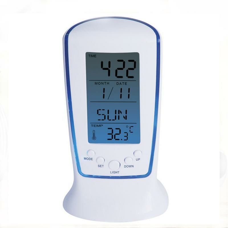 foto del prodotto fortuneville horloge r veil avec thermom tre et affichage des temp ratures, lectronique led digital, r tro clairage bleu