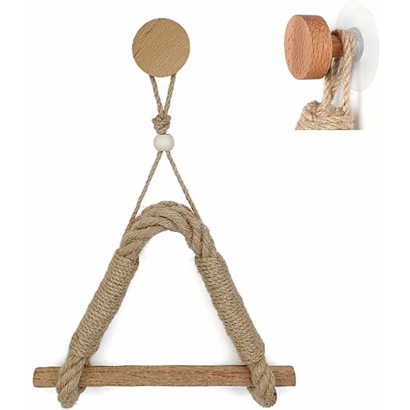 foto del prodotto fortuneville il porta carta igienica non perforato, portasciugamani in legno di corda di iuta retr , portasciugamani di carta retr , corda
