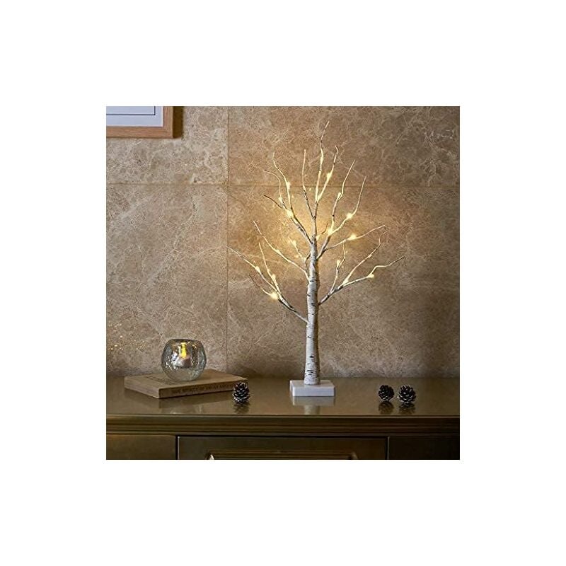 foto del prodotto fortuneville illuminazione per interni 24 alberi a led bianco caldo decorazione in betulla batteria agganciata decorazione natalizia per feste di