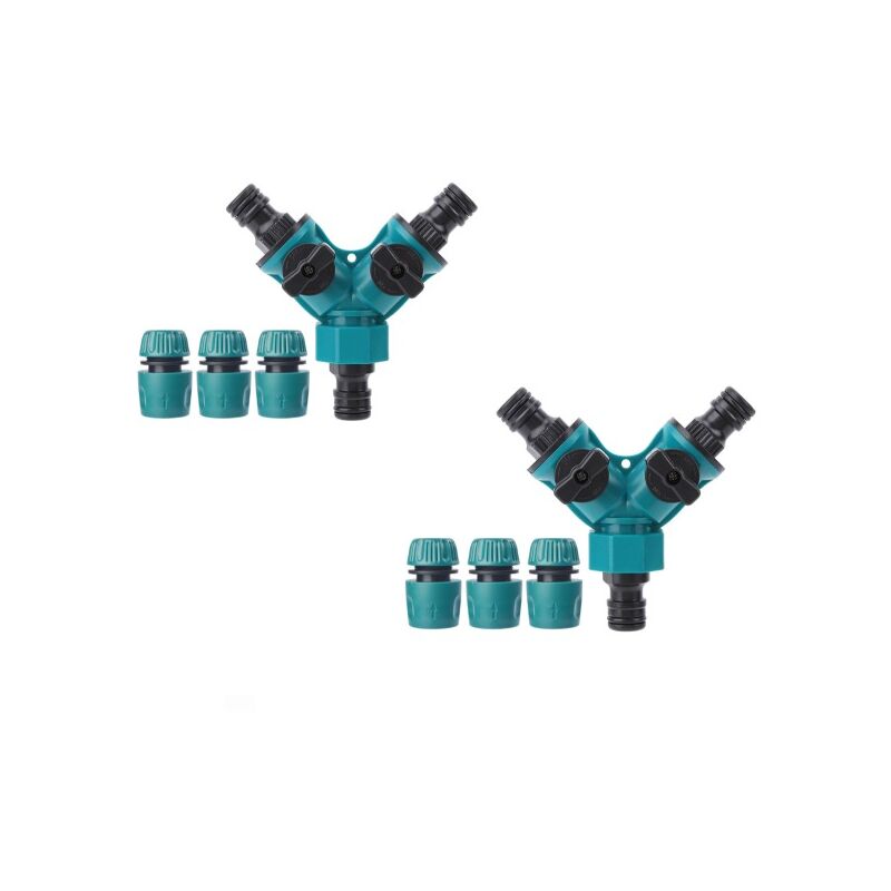 foto del prodotto fortuneville innesti rapidi a 4 punti con deviatore valvola a tre vie distributore acqua un ingresso e due uscite accessori di giunzione riparazione