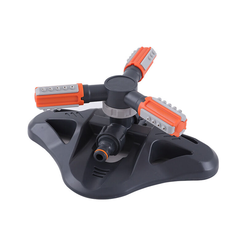 foto del prodotto fortuneville irrigatore da giardino, irrigatore da prato rotante automatico a 360 con 3 bracci di irrigazione irrigazione del campo da giardino