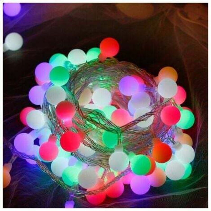 foto del prodotto fortuneville jkwg stringa di luci a led 15 m 100 luci otto funzioni scatola batteria impermeabile telecomando globo led stringa di luci per