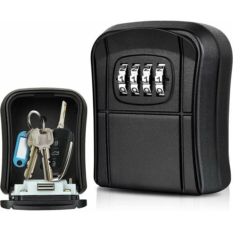 foto del prodotto fortuneville key box a parete mini key safe key box esterno con codice numerico a 4 cifre resettabile portachiavi impermeabile per casa, scuola,