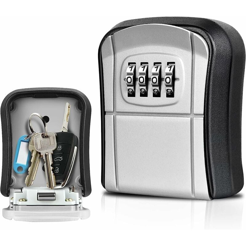foto del prodotto fortuneville key box a parete mini key safe key box esterno con codice numerico a 4 cifre resettabile portachiavi impermeabile per casa, scuola,