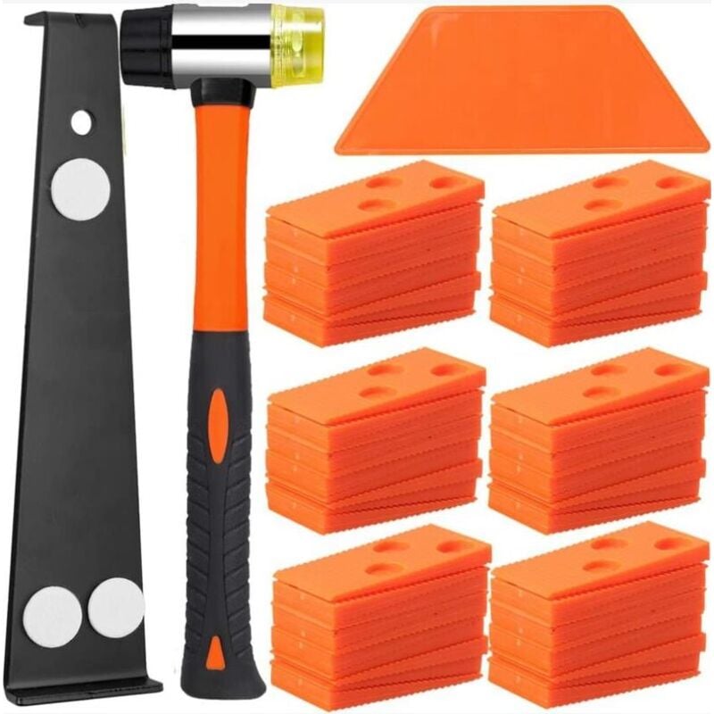 foto del prodotto fortuneville kit di installazione per pavimenti in laminato, kit di installazione per pavimenti in laminato con 60 distanziatori per blocchi di
