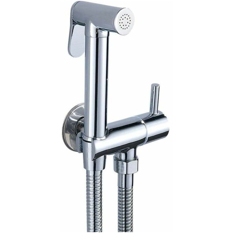 foto del prodotto fortuneville kit doccia miscelatore wc, doccetta termostatica in lation cromo antiscottatura wc, set bidet deviatore doccia