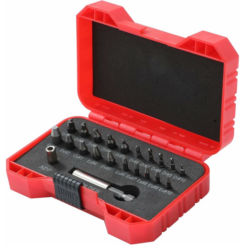 foto del prodotto fortuneville kit estrattore per viti danneggiate da 22 pezzi, estrattore per viti per la rimozione rapida di viti e bulloni, supporto magnetico per