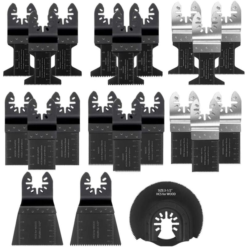 foto del prodotto fortuneville lama per sega oscillante, kit multiutensile misto da 21 pezzi, con accessori multiutensile oscillanti universali a sgancio rapido per