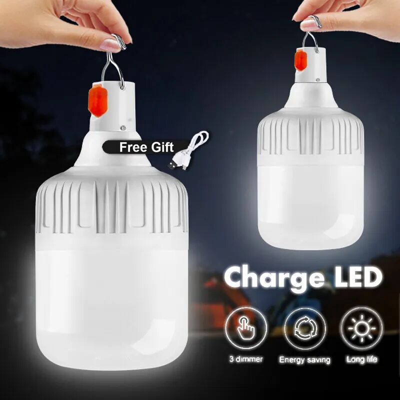 foto del prodotto fortuneville lampada a gancio portatile a led da 80 w, ricaricabile tramite usb, lampada da esterno, ideale per la pesca, il campeggio, il patio,