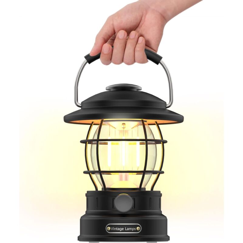 foto del prodotto fortuneville lampada da campeggio ricaricabile lanterna da campeggio con batteria da 5200 mah, materiale metallico resistente, 3 modalit di