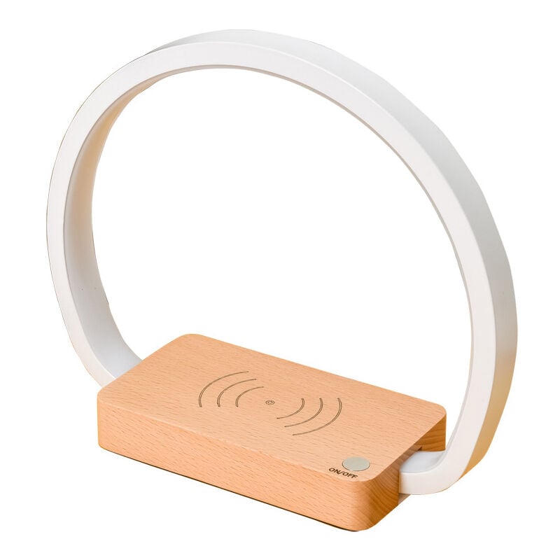 foto del prodotto fortuneville lampada da comodino con caricabatterie wireless in un unico pezzo con porta usb lampada da comodino, lampada da scrivania a led