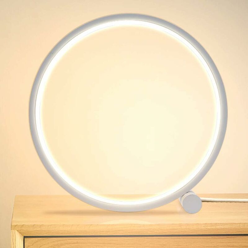foto del prodotto fortuneville lampada da comodino lampada da tavolo a led touch ring dimmerabile, lampada da comodino per camera da letto 3 colori dimmerabile 10