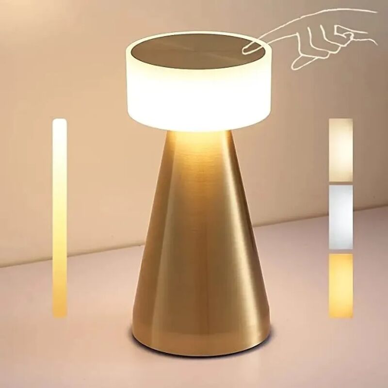 foto del prodotto fortuneville lampada da comodino, lampada da tavolo led wireless, lampada da scrivania led ricaricabile usb per ristoranti, bar, camere da letto